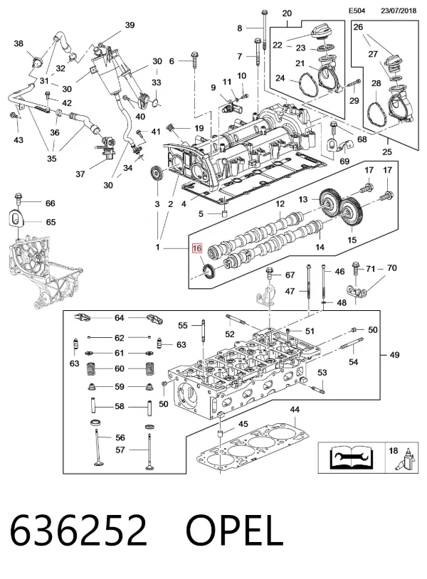 Сальник распредвала 636252 Opel
