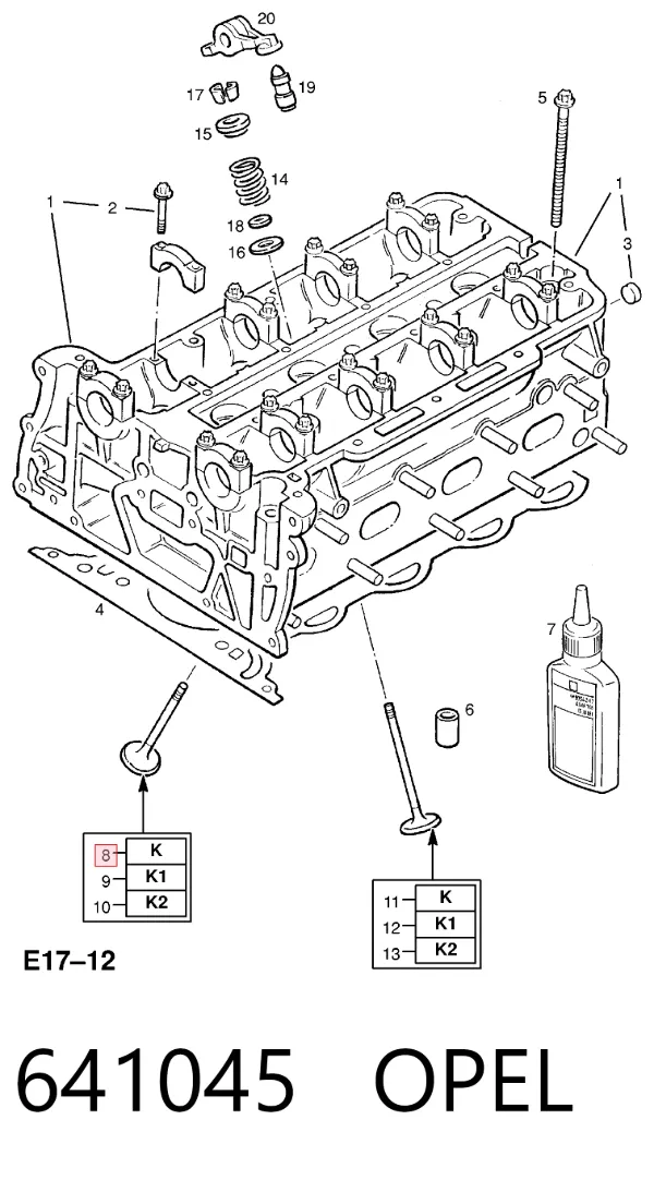 Клапан впускний 641045 Opel