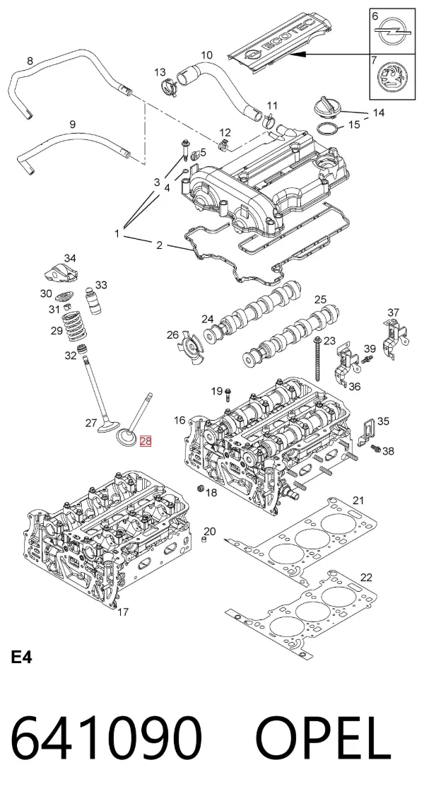 Клапан випускний 641090 Opel