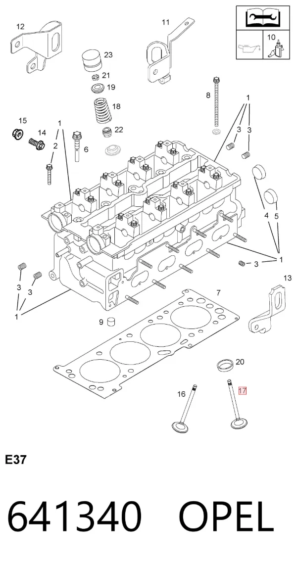 Клапан випускний 641340 Opel