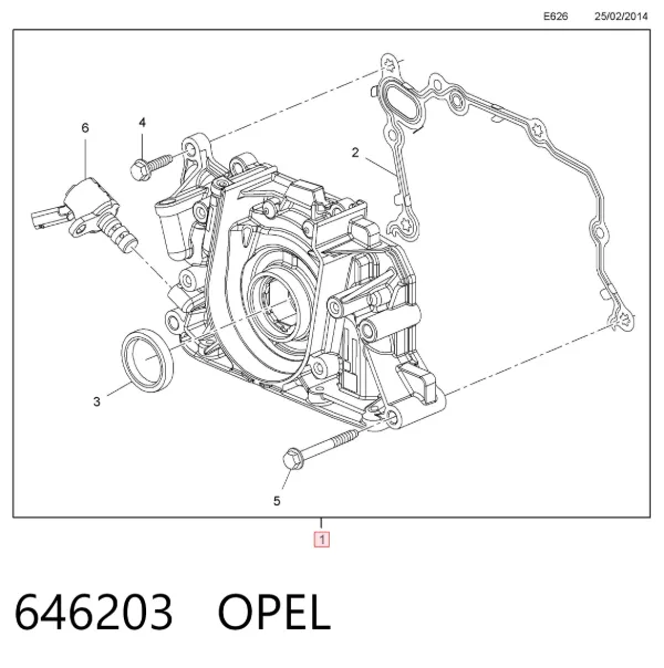 Масляний насос 646203 Opel