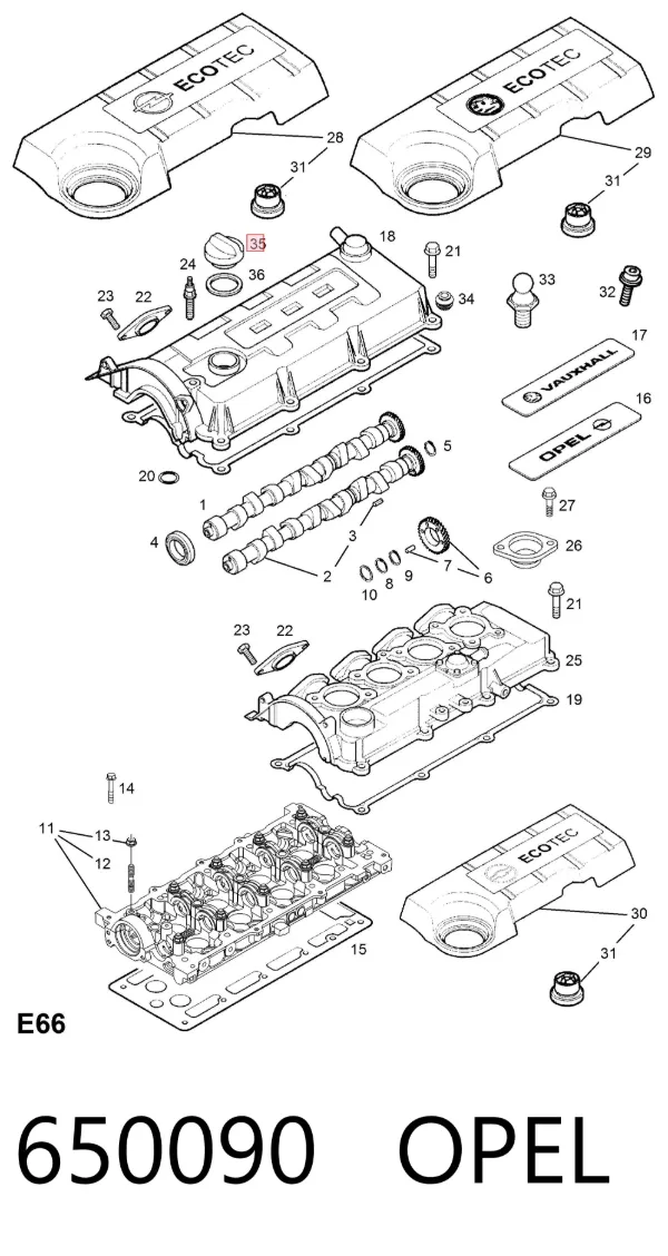 Кришка маслозаливной горловини 650090 Opel