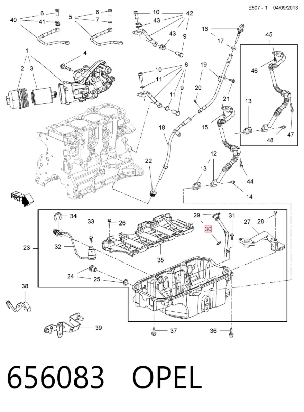 Прокладка кришки горловини, маслозаливної 656083 Opel