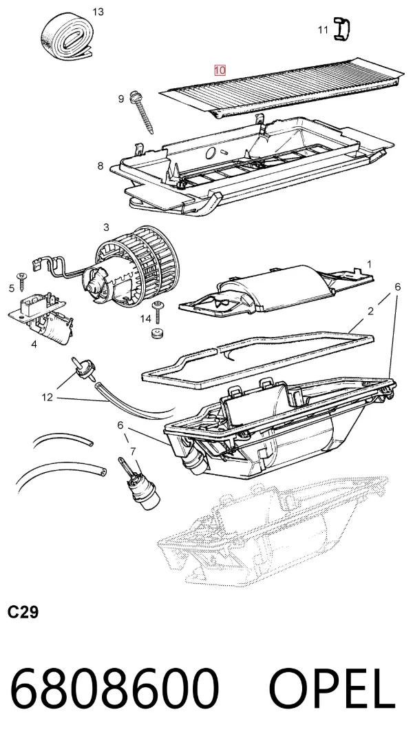 Фільтр салону 6808600 Opel