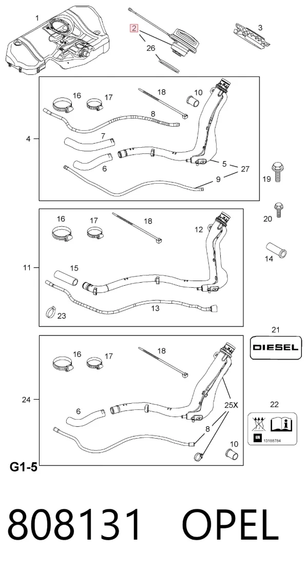 Пробка бензобаку 808131 Opel