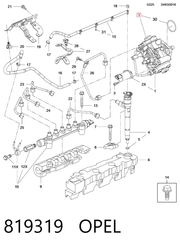 Паливний насос високого тиску 819319 Opel