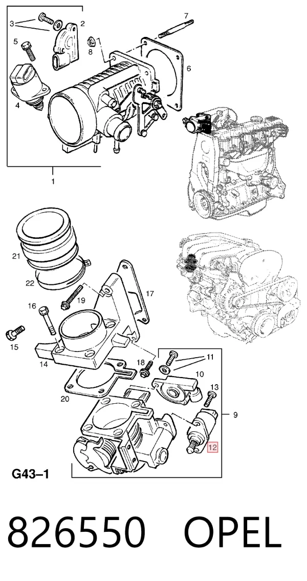 Датчик холостого ходу 826550 Opel