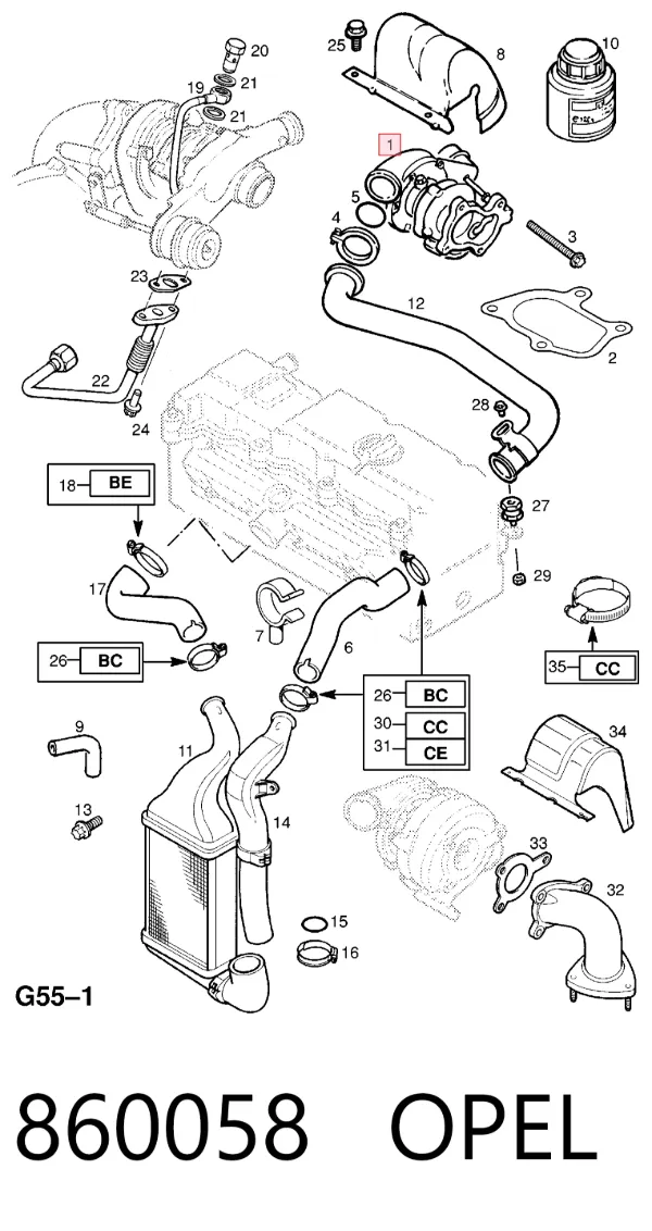 Турбіна 860058 Opel