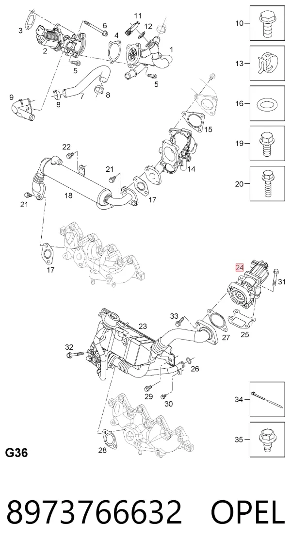 Клапан ЄГР 8973766632 Opel