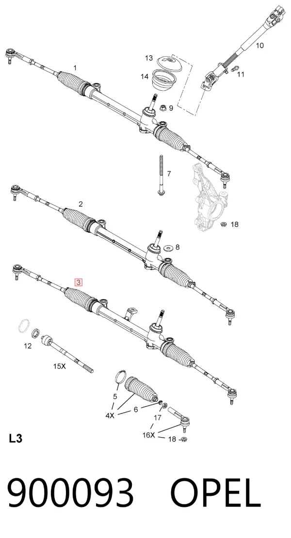 Рульова рейка 900093 Opel
