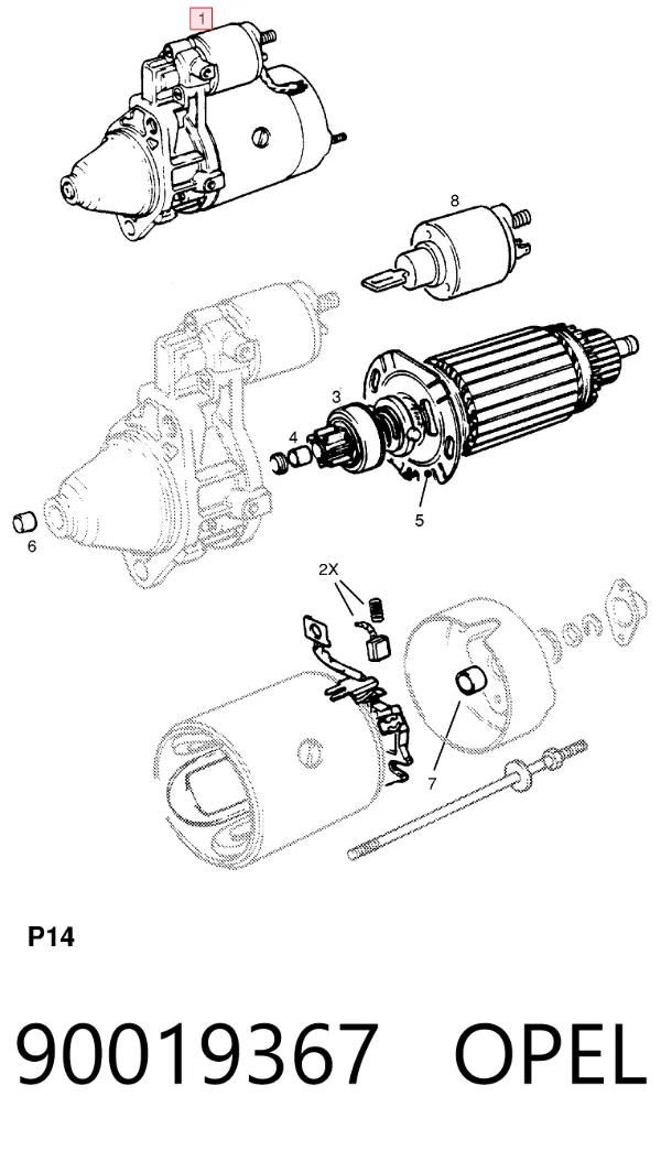 Стартер 90019367 Opel
