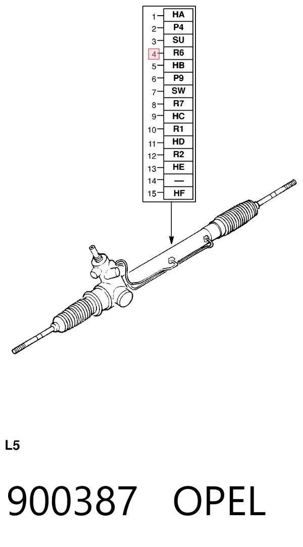 Рульова рейка 900387 Opel