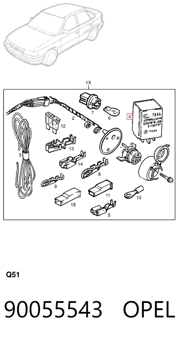 Реле поворотів 90055543 Opel