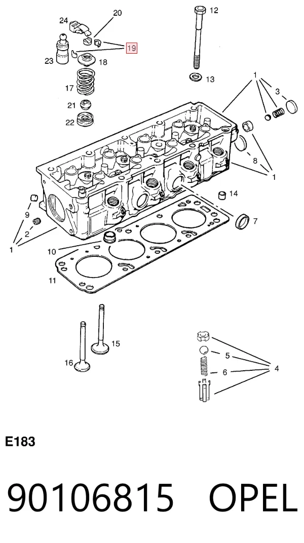 Сухар клапану 90106815 Opel