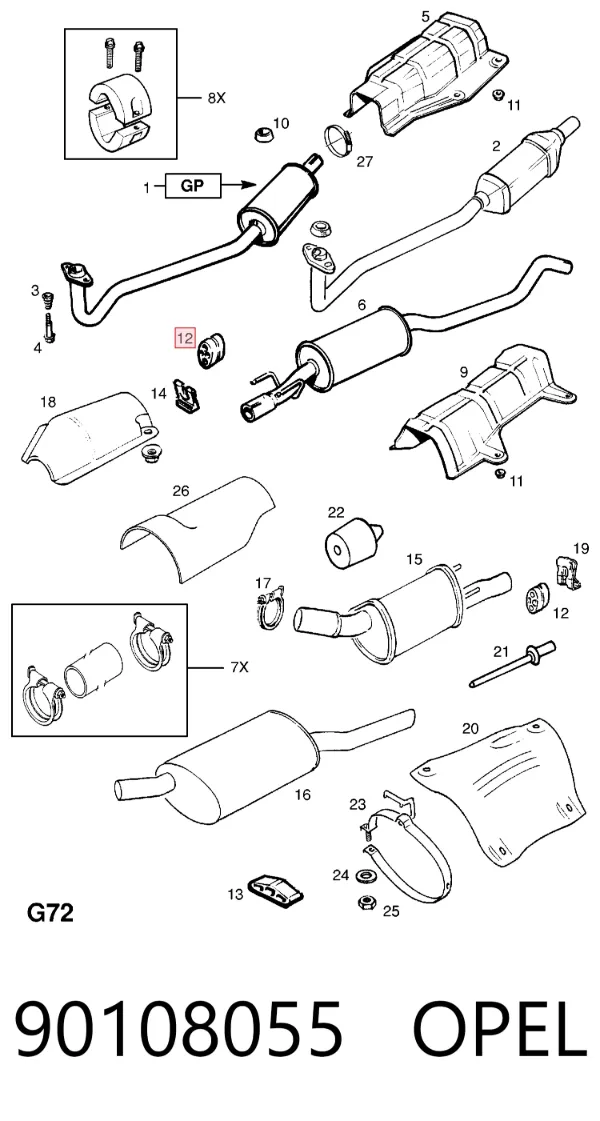 Подушка глушника 90108055 Opel