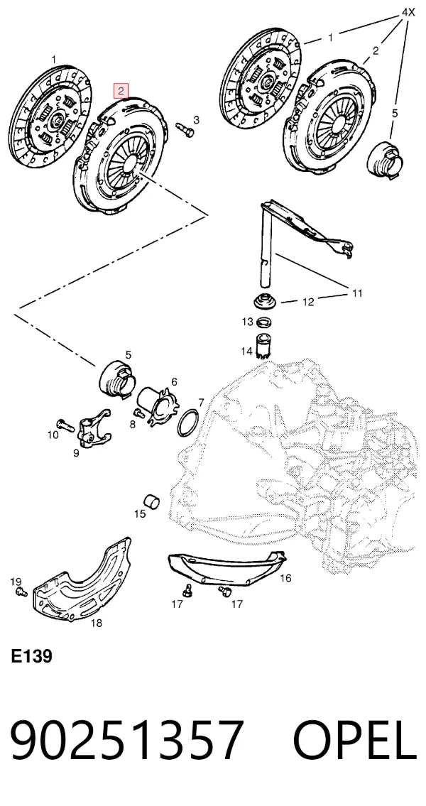 Корзина зчеплення 90251357 Opel