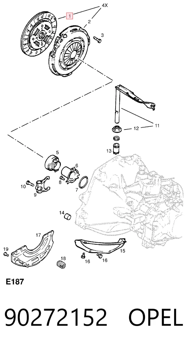 Диск зчеплення 90272152 Opel