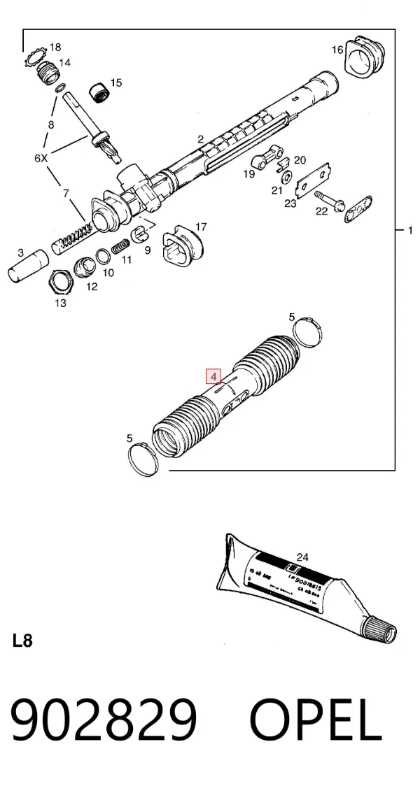 Пильник рульової рейки 902829 Opel