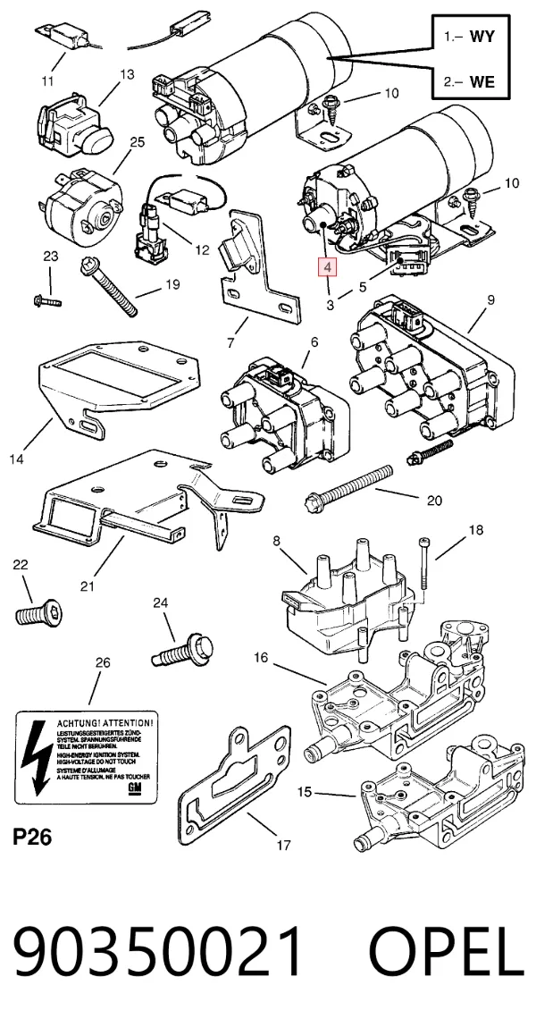 Котушка запалювання 90350021 Opel