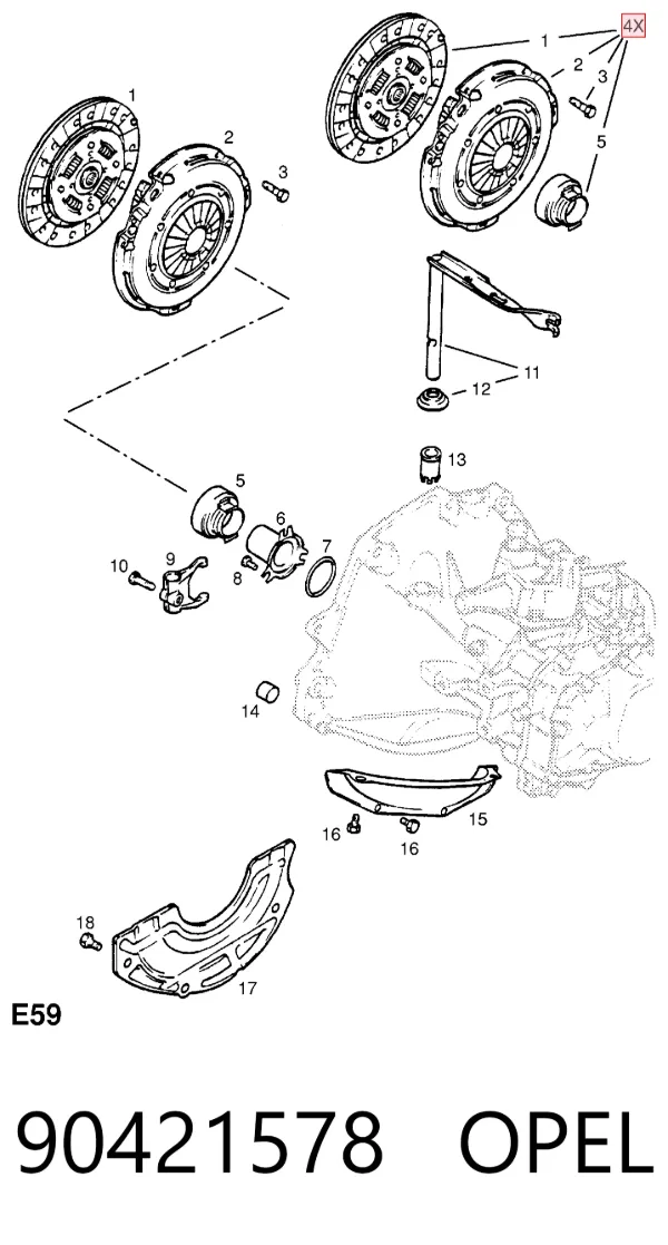 Зчеплення 90421578 Opel