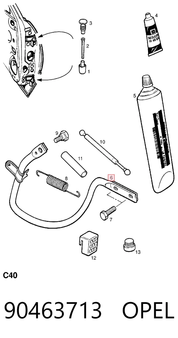 Петля кришки багажника 90463713 Opel