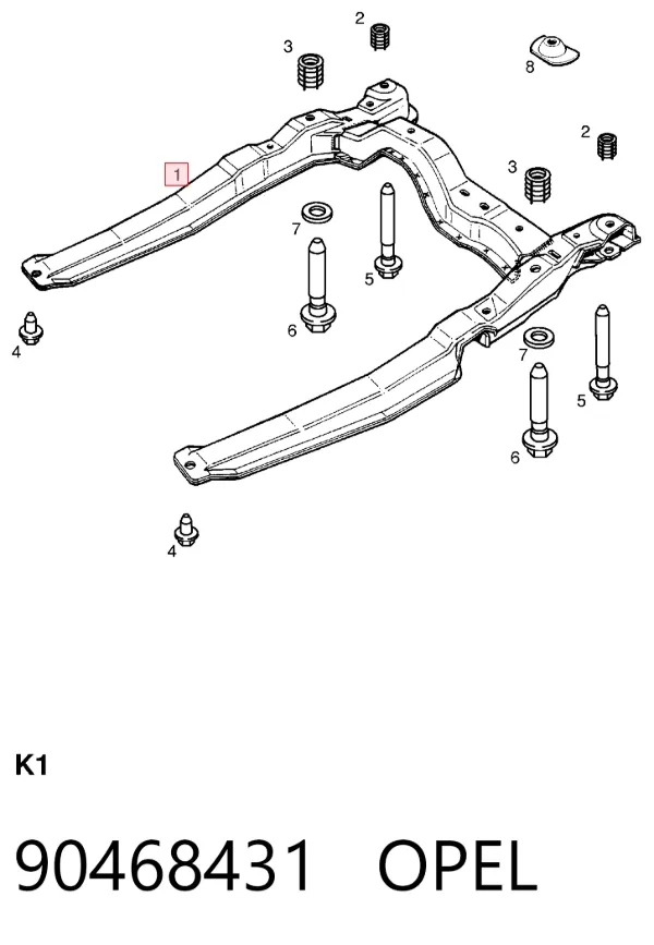 Підрамник передній 90468431 Opel