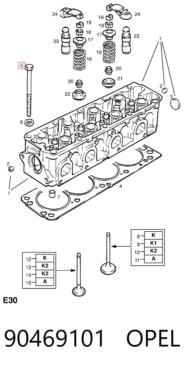 Болт ГБЦ 90469101 Opel