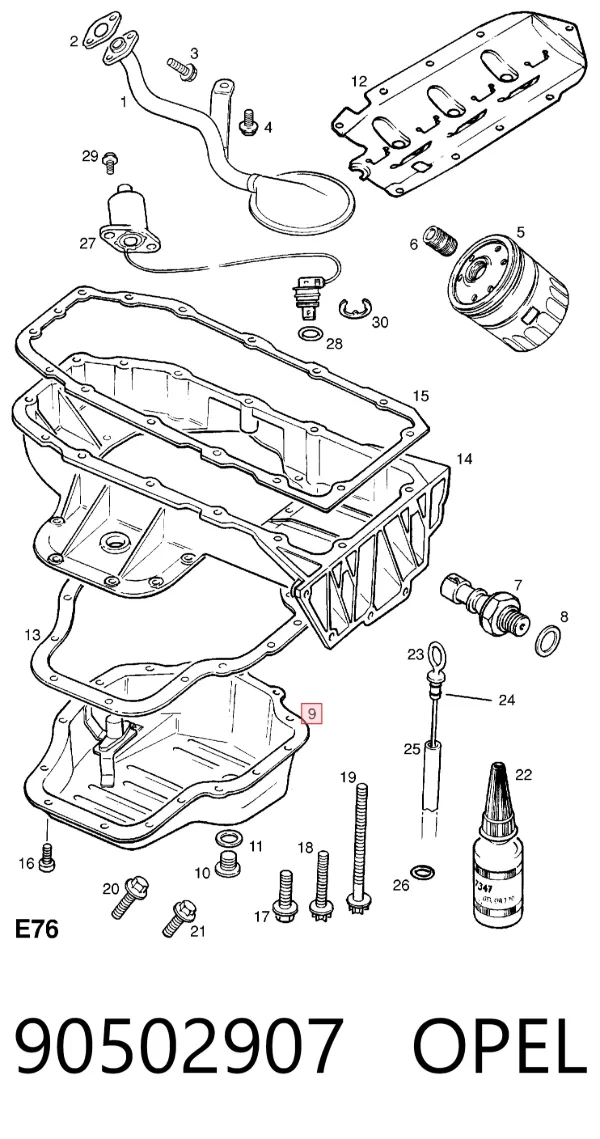 Піддон масляний картера двигуна 90502907 Opel
