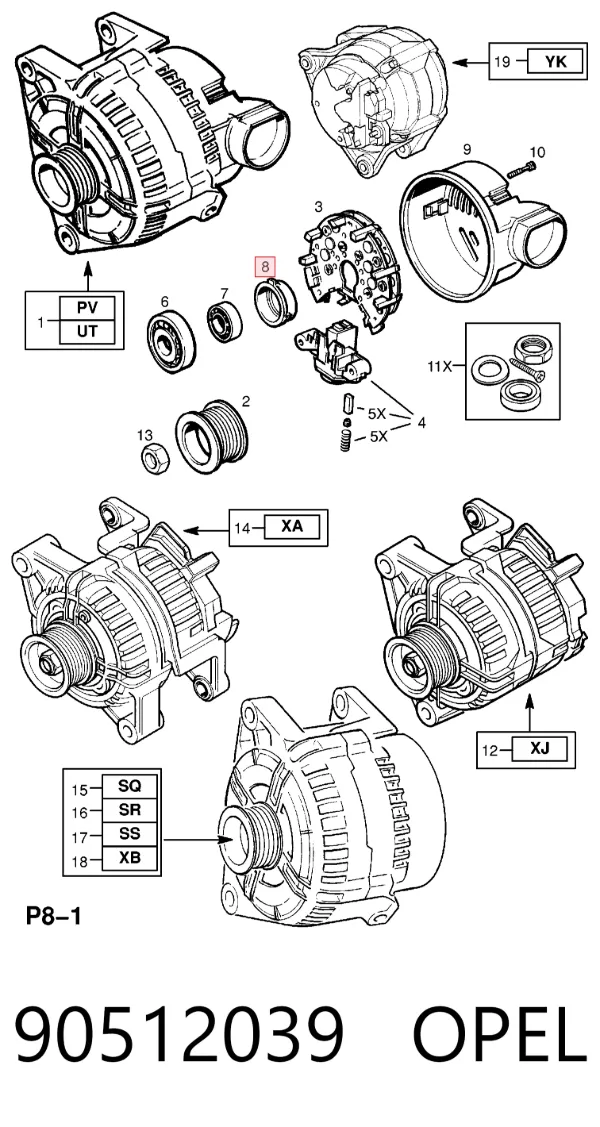 Кришка генератора задня 90512039 Opel