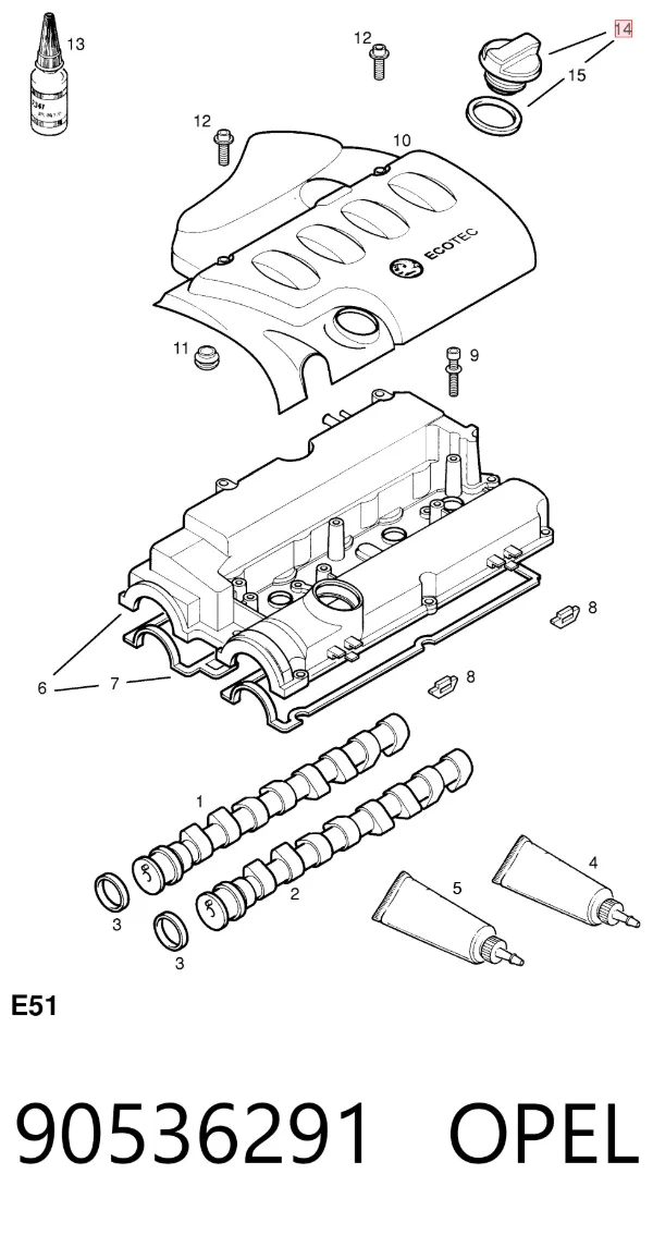 Кришка маслозаливной горловини 90536291 Opel