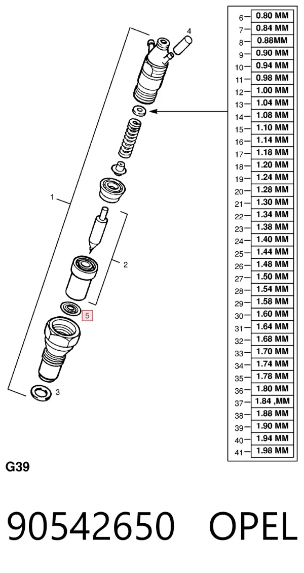 Шайба форсунки верхня 90542650 Opel