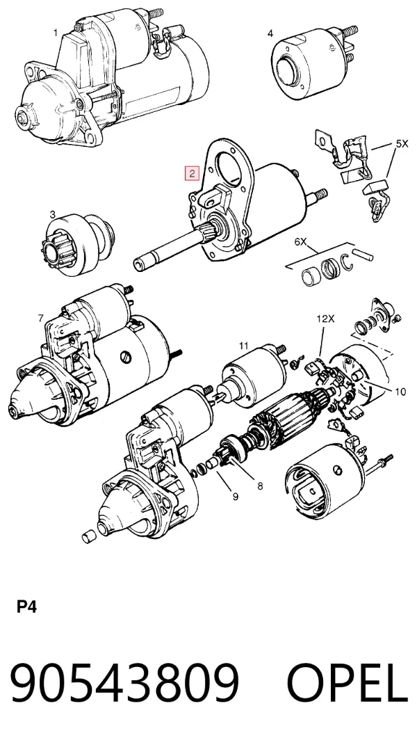 Якір (ротор) стартера 90543809 Opel