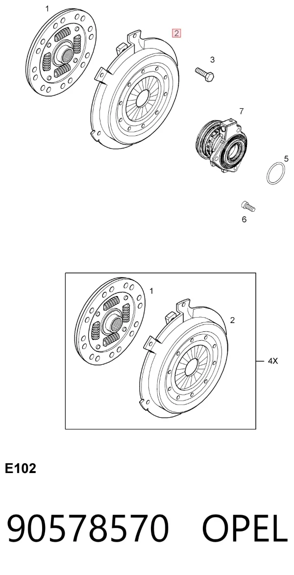 Корзина зчеплення 90578570 Opel
