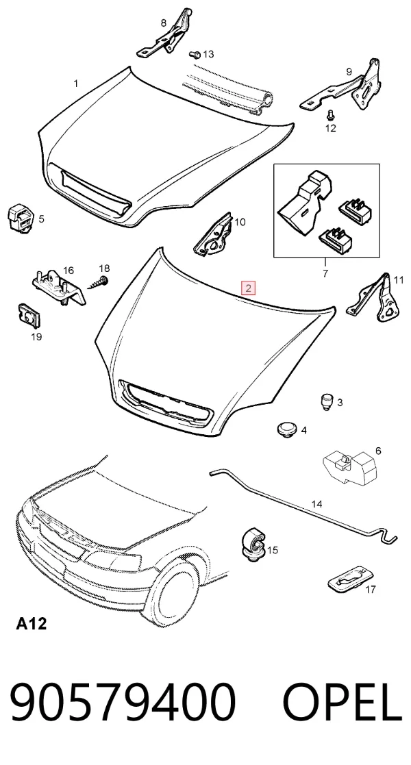 Капот 90579400 Opel