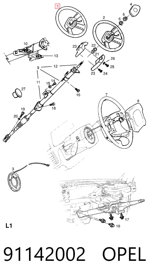 Кермо 91142002 Opel