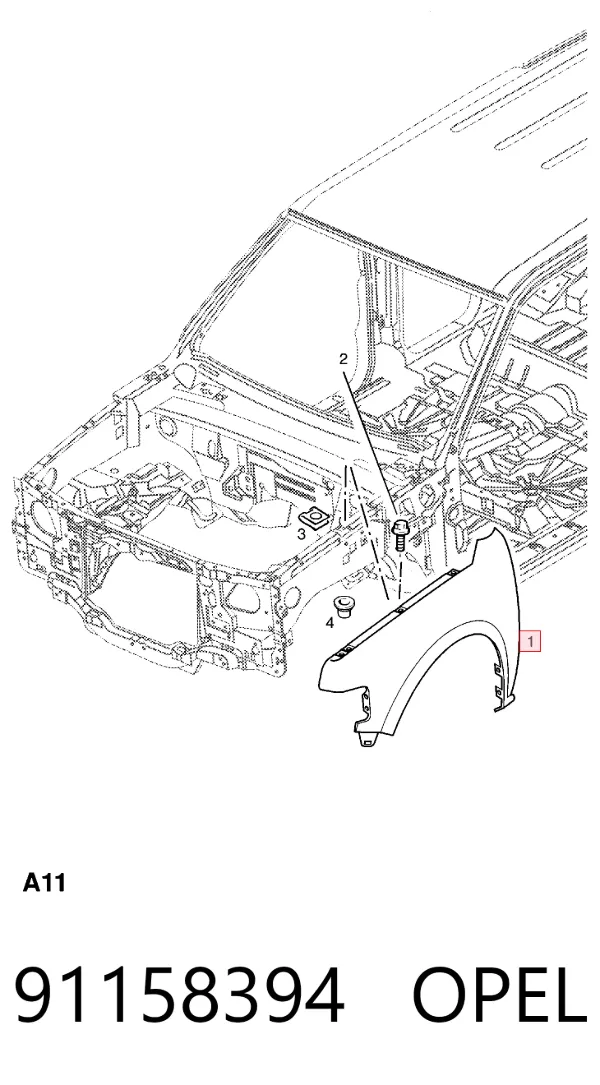 Крила 91158394 Opel