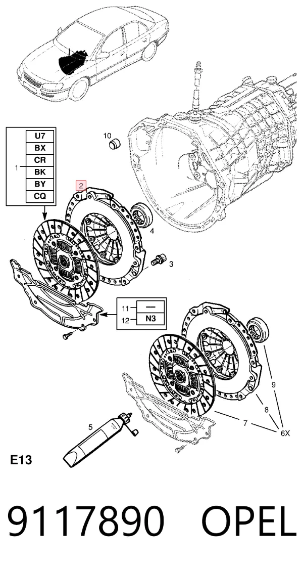 Корзина зчеплення 9117890 Opel