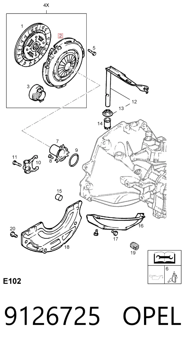Корзина зчеплення 9126725 Opel