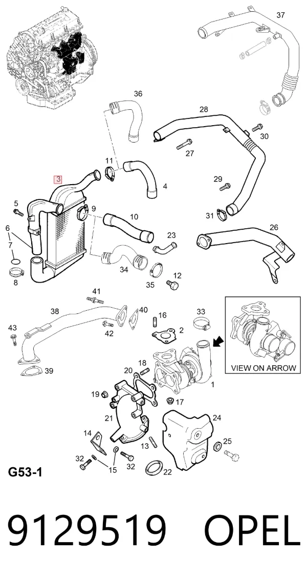 Інтеркулер 9129519 Opel