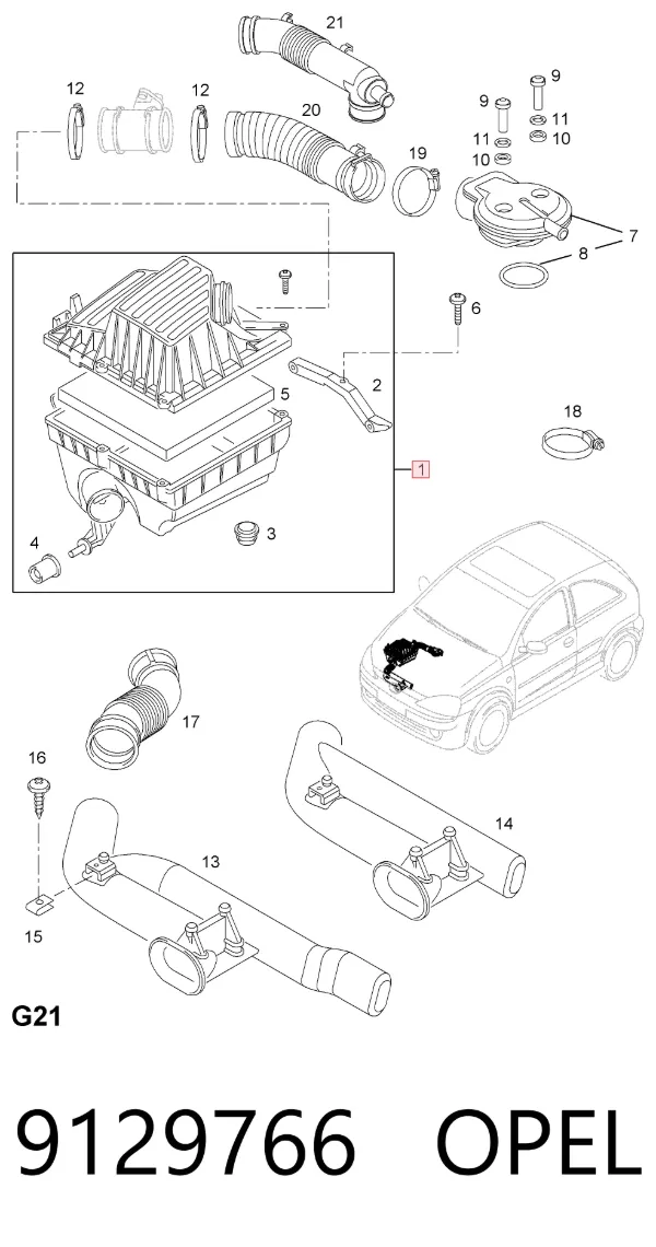 Корпус фільтра 9129766 Opel