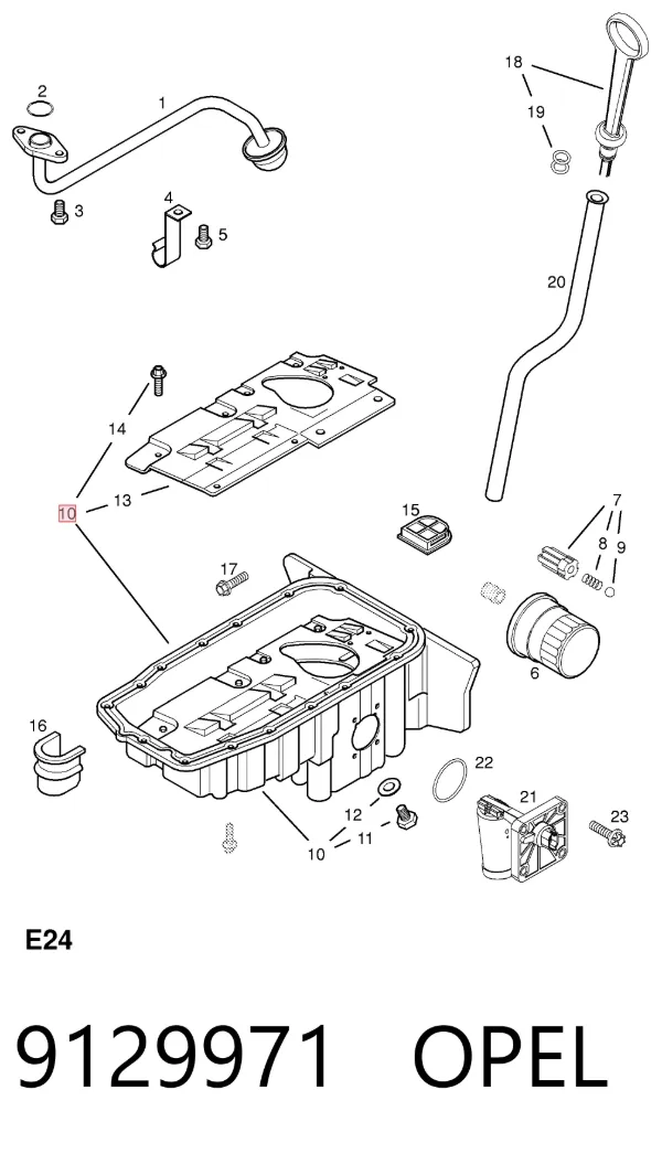 Піддон масляний картера двигуна 9129971 Opel