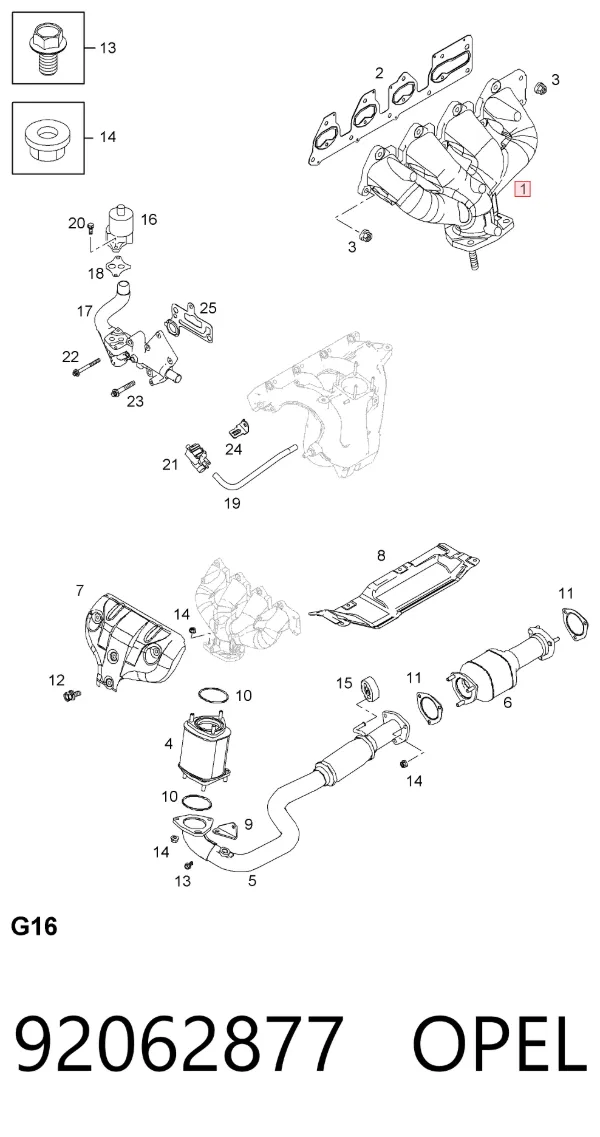 Випускний колектор 92062877 Opel
