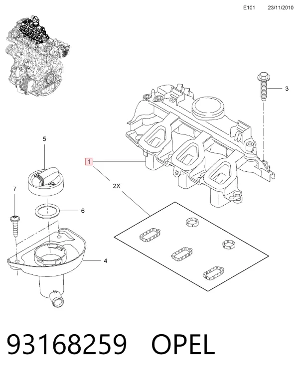 Клапанна кришка 93168259 Opel