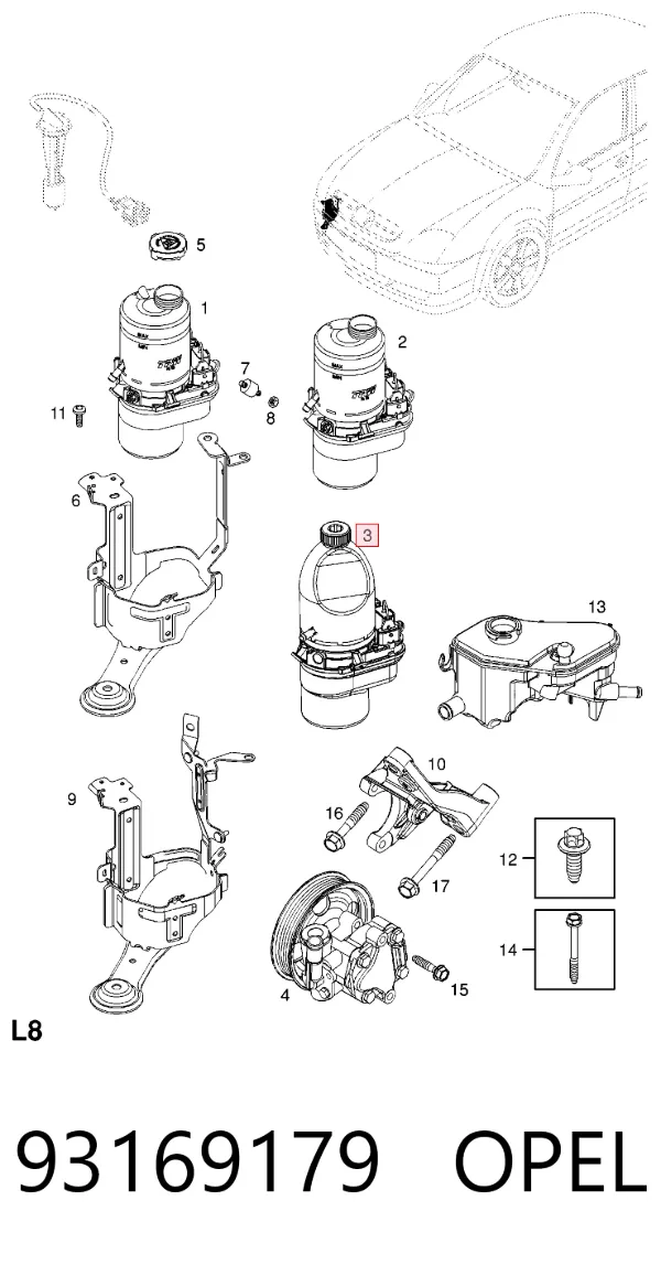 Насос ГУР 93169179 Opel
