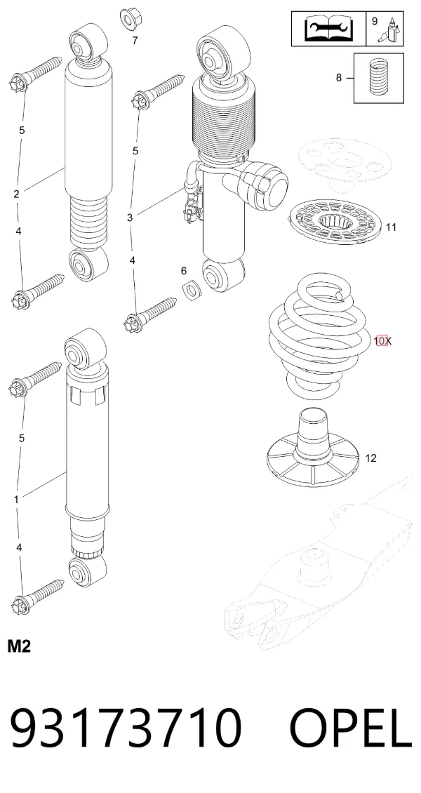 Задні пружини 93173710 Opel