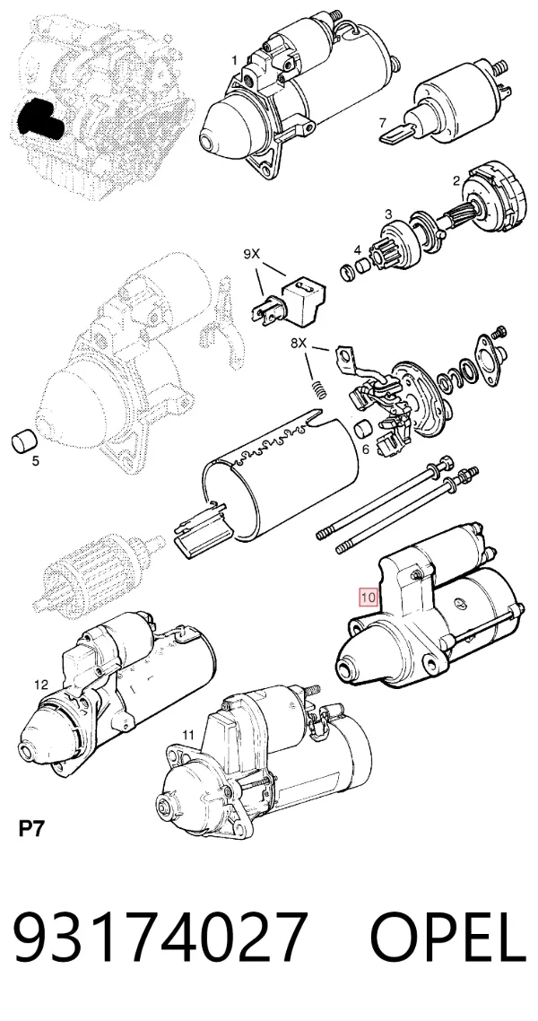 Стартер 93174027 Opel