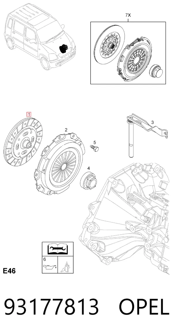 Диск зчеплення 93177813 Opel