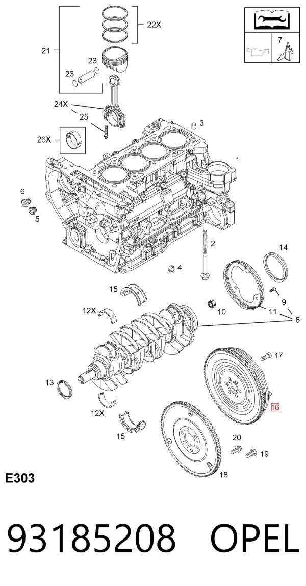 Маховик 93185208 Opel
