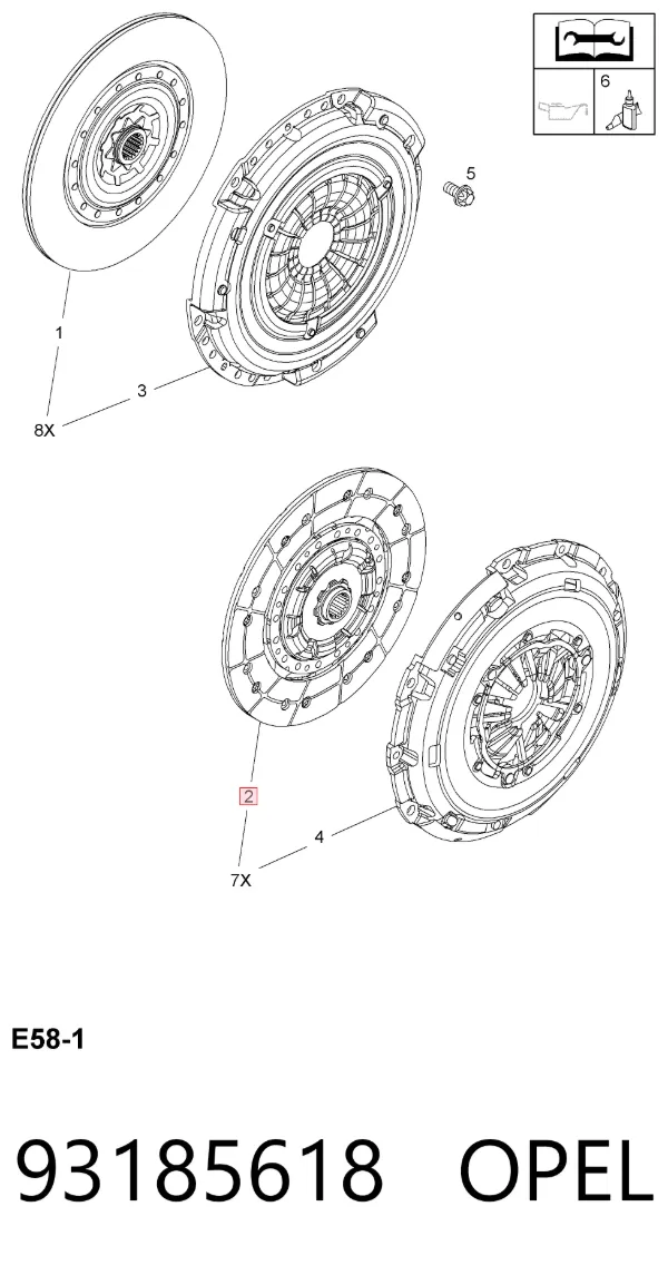 Зчеплення 93185618 Opel