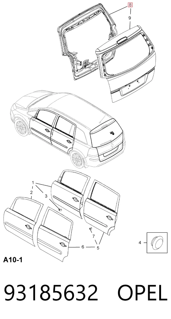 Ляда 93185632 Opel